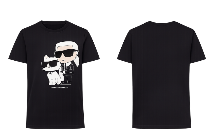 Karl Lagerfeld Women's Black Ikonik Karl & Choupette T-Shirt