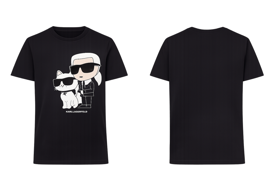 Karl Lagerfeld Women's Black Ikonik Karl & Choupette T-Shirt