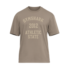 Gymshark Collegiate Washed T-Shirt oversized fit Soft Brown