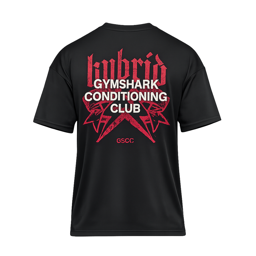 Gymshark Hybrid Graphic T-Shirt Oversized Fit Black