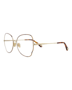Chloe Cat Eye-Frame Metal Optical Frames Havana Gold Transparent (CH0098O-30012434-008)