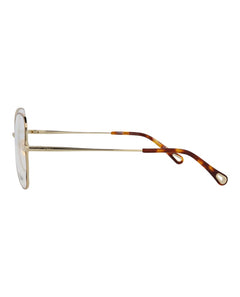Chloe Cat Eye-Frame Metal Optical Frames Havana Gold Transparent (CH0098O-30012434-008)