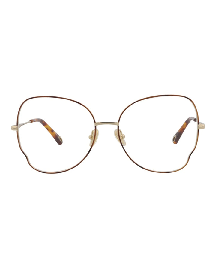 Chloe Cat Eye-Frame Metal Optical Frames Havana Gold Transparent (CH0098O-30012434-008)