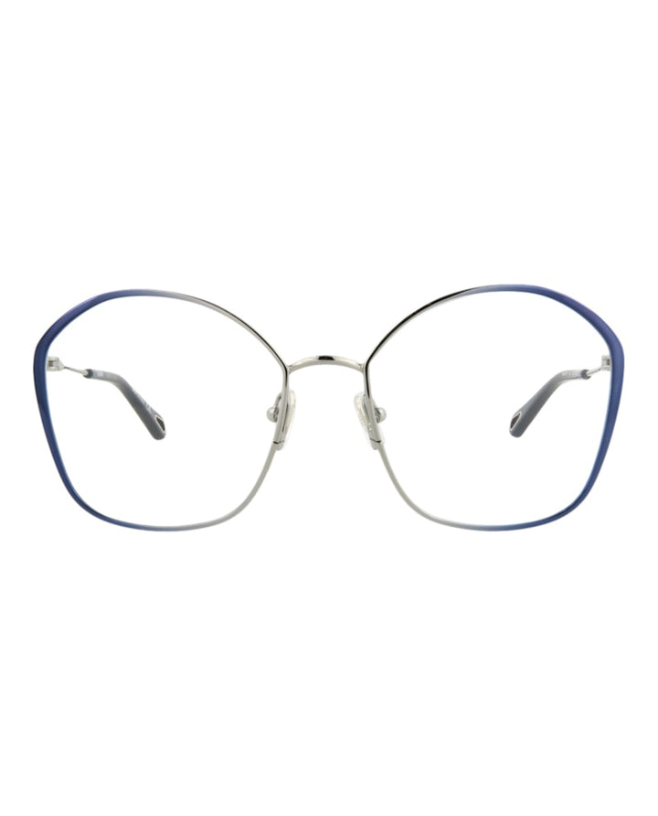 Chloe Round-Frame Metal Optical Frames Blue Blue Transparent (CH0017O-30009856-001)