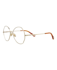 Chloe Round-Frame Metal Optical Frames Gold Gold Transparent (CH0097O-30012431-001)