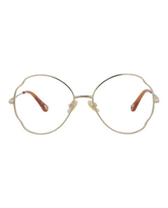 Chloe Round-Frame Metal Optical Frames Gold Gold Transparent (CH0097O-30012431-001)