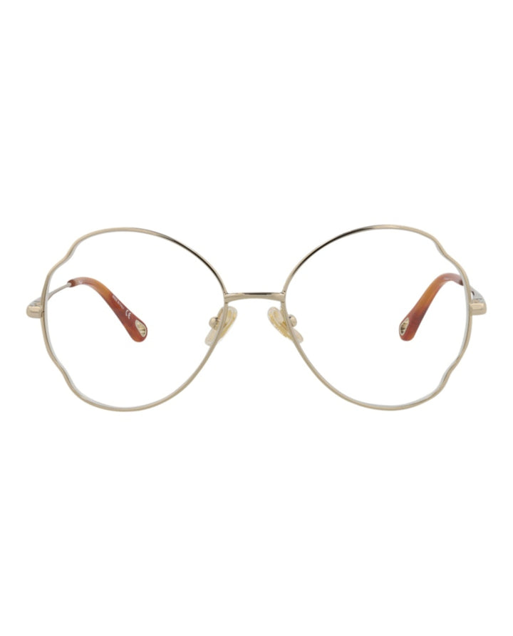 Chloe Round-Frame Metal Optical Frames Gold Gold Transparent (CH0097O-30012431-001)