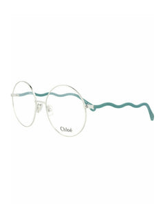 Chloe Round-Frame Metal Optical Frames Silver Green Transparent (CH0057O-30011445-008)