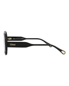 Chloe Round-Frame Recycled Acetate Sunglasses Black Black Transparent (CH0196S-30014696-001)