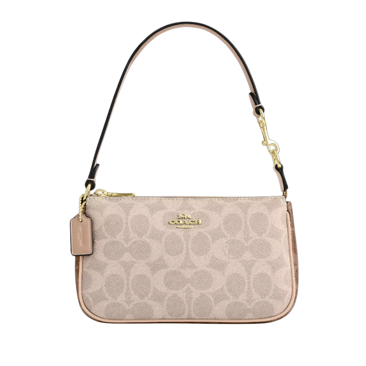 COACH Nolita 19 In Blocked Signature Canvas Gold/Sand/Tan