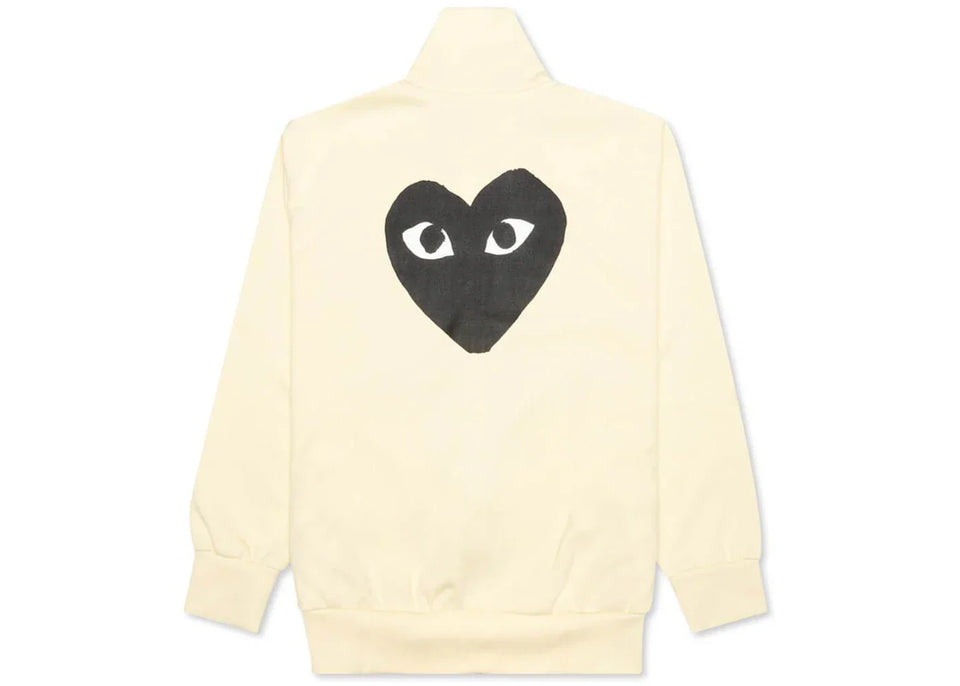 Comme Des Garcons Play Big Black Heart Zip Up Sweatshirt Ivory
