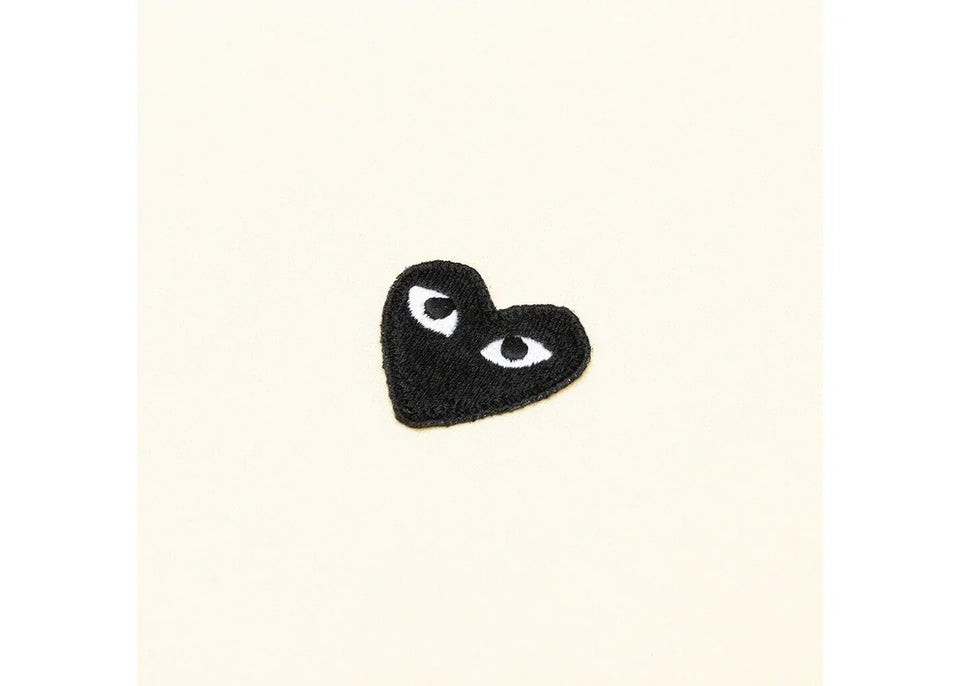 Comme Des Garcons Play Big Black Heart Zip Up Sweatshirt Ivory