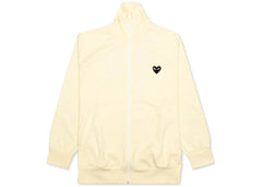 Comme Des Garcons Play Big Black Heart Zip Up Sweatshirt Ivory
