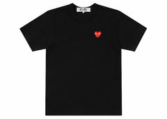 Comme Des Garcons Play Red Emblem T-Shirt Black