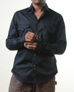 Versace Black Slim Fit Full Sleeve Shirt (S)