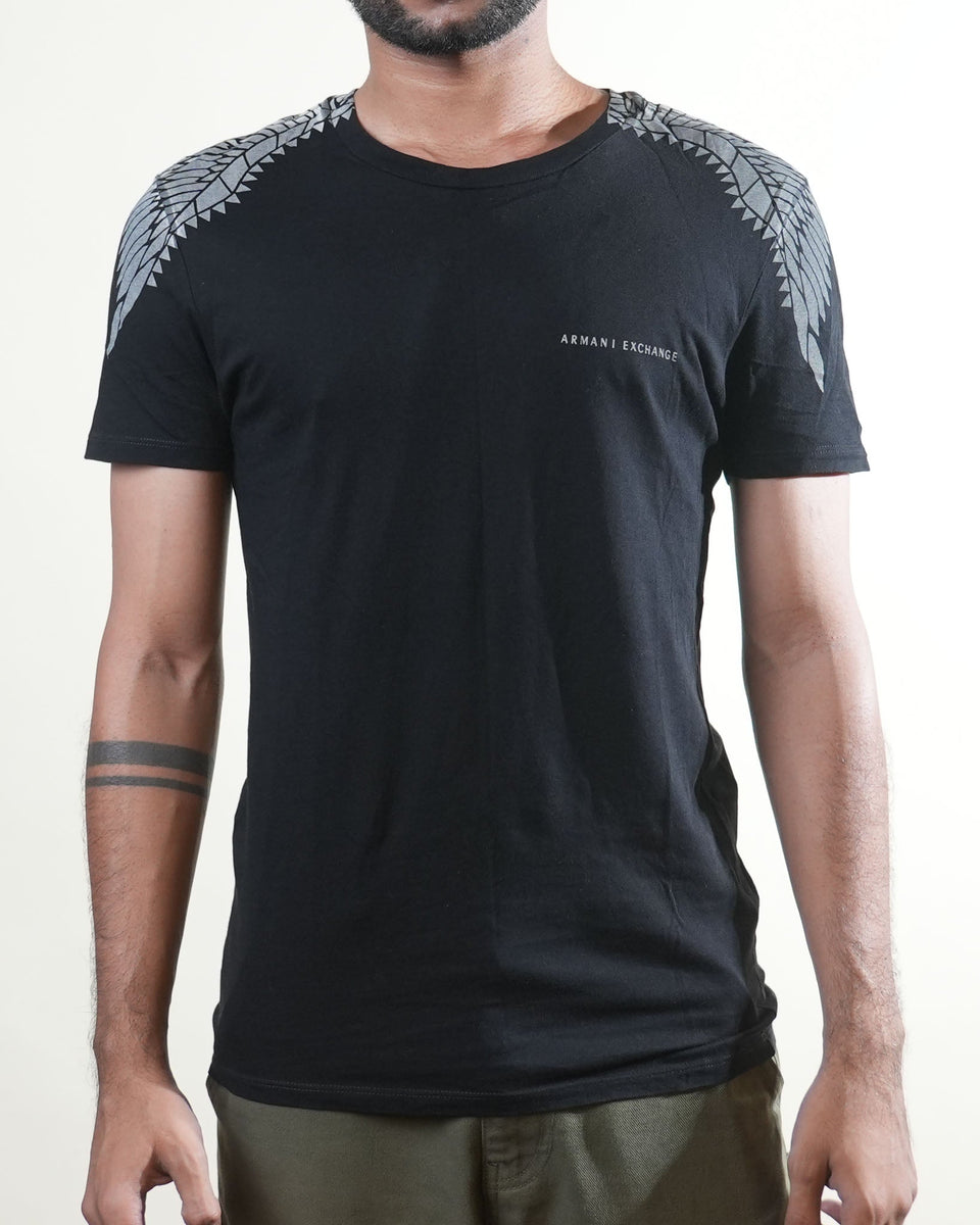 Armani Exchange Wings Black Printed T-Shirt (S)