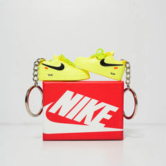 3D Sneaker Keychain With Box - Nike AF1 x Low Off- white Volt