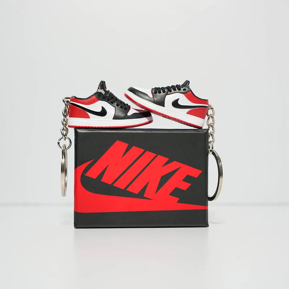 3D Sneaker Keychain With Box - Nike AJ1 Black Toe Low