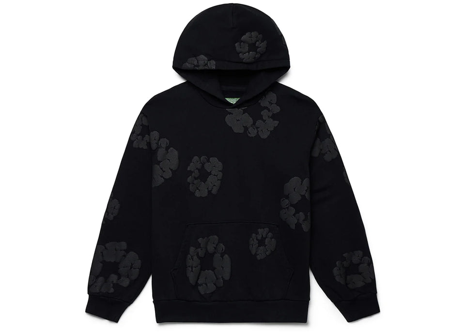 Denim Tears Cotton Wreath Hoodie Black Monochrome
