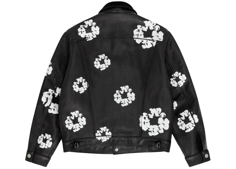Denim Tears x Levi'S Leather Cotton Wreath Type-3 Jacket Black Denim