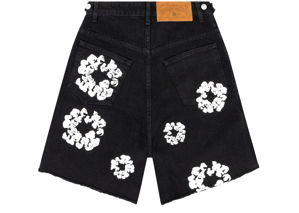 Denim Tears The Cotton Wreath Jean Shorts Black