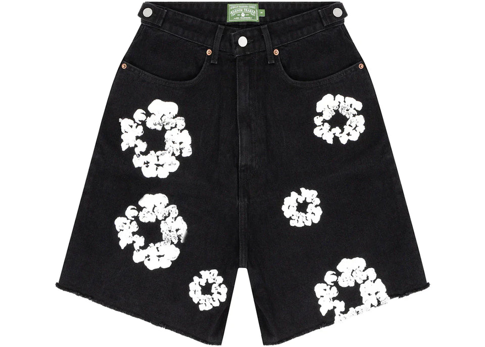 Denim Tears The Cotton Wreath Jean Shorts Black