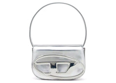 Diesel 1Dr Shoulder Bag Mirrored Leather Silver