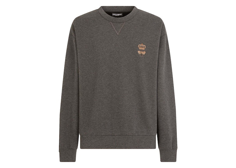Dolce & Gabbana Bee Embroidered Cotton Blend Sweatshirt Red