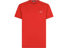 Dolce & Gabbana Cotton Branded Plate T-Shirt Red