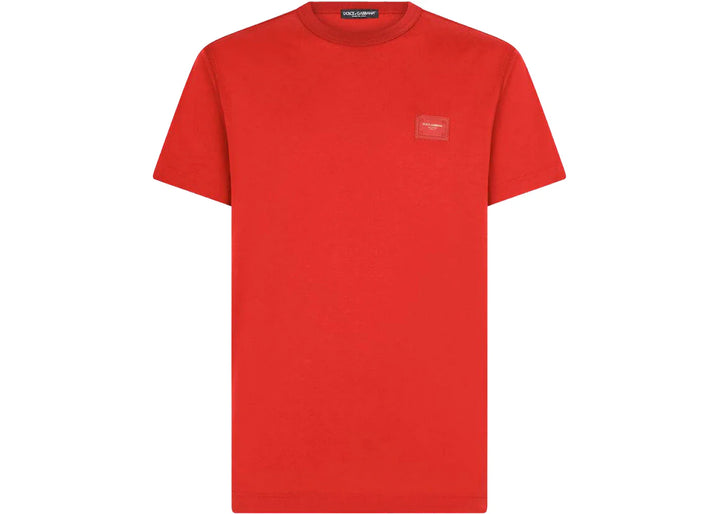 Dolce & Gabbana Cotton Branded Plate T-Shirt Red