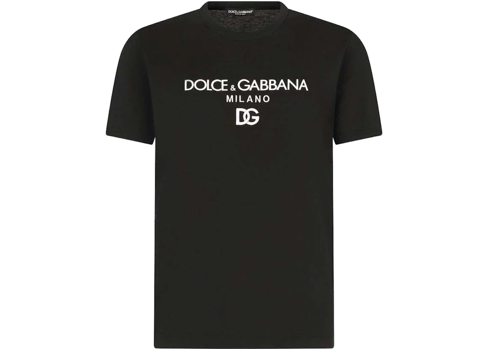 Dolce & Gabbana Cotton DG Embroidery and Patch T-Shirt Black