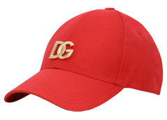 Dolce & Gabbana Cotton DG Patch Baseball Cap Red