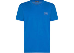 Dolce & Gabbana Cotton Logoed Plaque T-Shirt Turquois