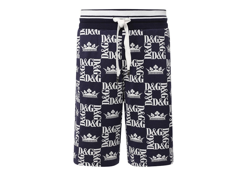 Dolce & Gabbana Crown D&G Logo Shorts Blue/White