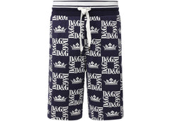 Dolce & Gabbana Crown D&G Logo Shorts Blue/White