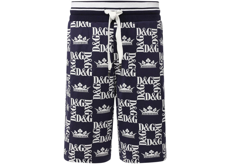 Dolce & Gabbana Crown D&G Logo Shorts Blue/White