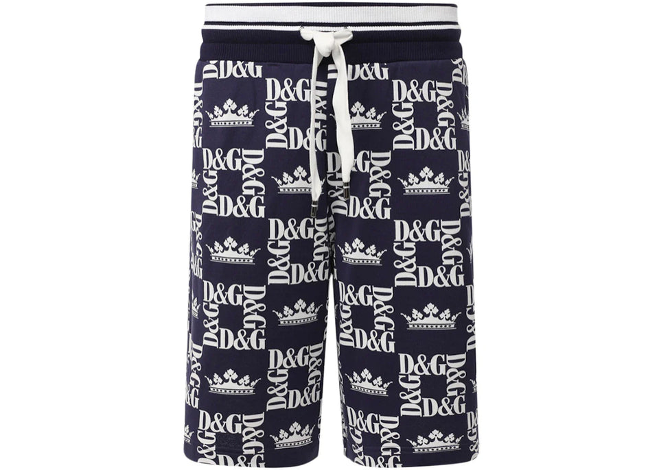 Dolce & Gabbana Crown D&G Logo Shorts Blue/White