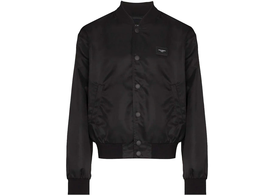 Dolce & Gabbana DG Plaque Bomber Jacket Black