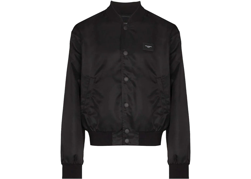 Dolce & Gabbana DG Plaque Bomber Jacket Black