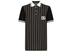 Dolce & Gabbana DG Patch Shorts-Sleeved Polo Black/White