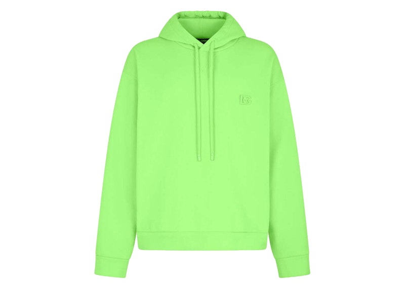 Dolce & Gabbana Jersey Metal DG Logo Hoodie Green