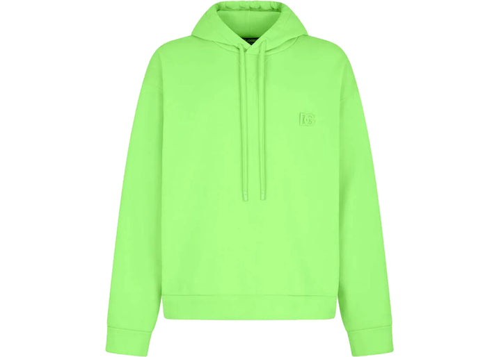 Dolce & Gabbana Jersey Metal DG Logo Hoodie Green