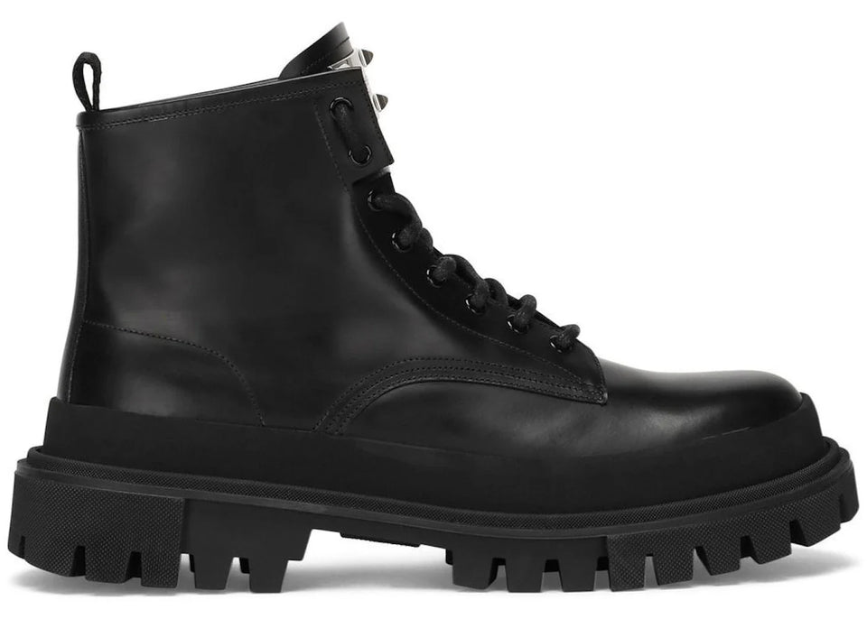 Dolce & Gabbana Lace Up Ankle Boots Black