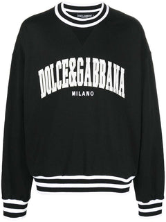 Dolce & Gabbana Logo-Applique Varsity Sweatshirt Black/White