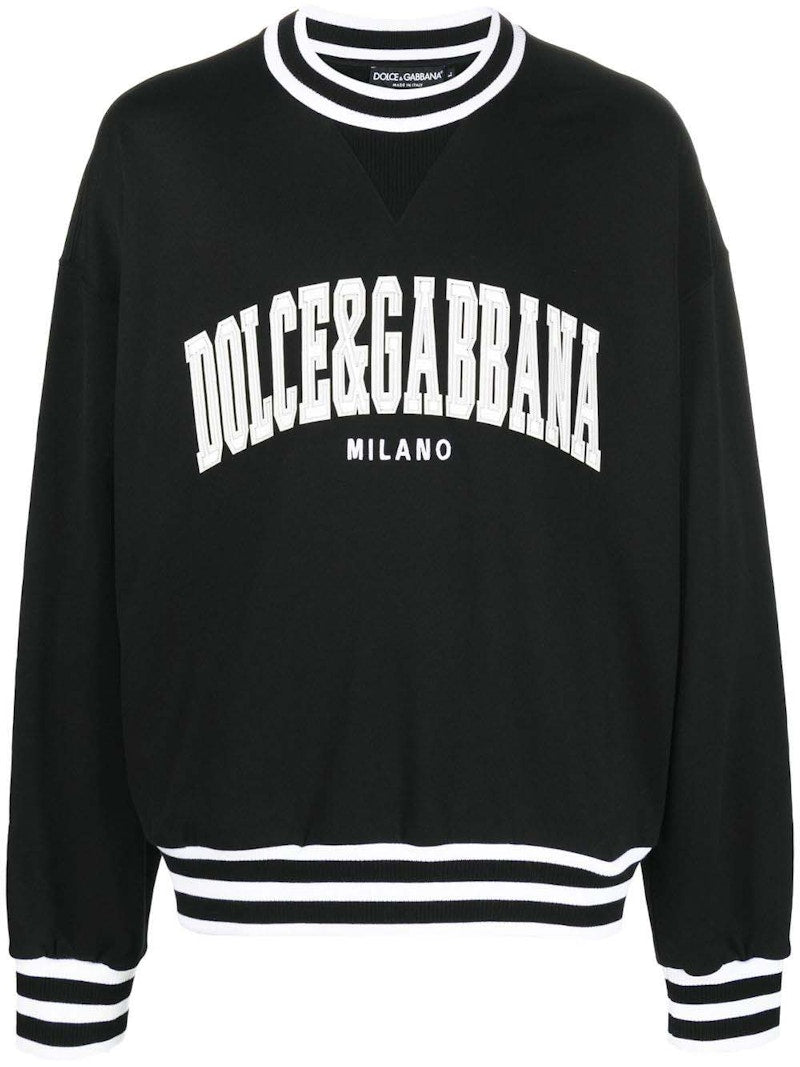 Dolce & Gabbana Logo-Applique Varsity Sweatshirt Black/White