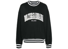 Dolce & Gabbana Logo-Applique Varsity Sweatshirt Black/White