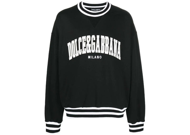 Dolce & Gabbana Logo-Applique Varsity Sweatshirt Black/White