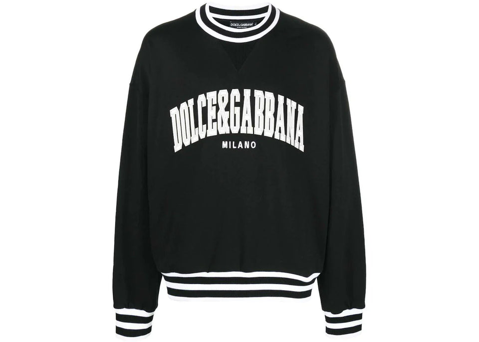 Dolce & Gabbana Logo-Applique Varsity Sweatshirt Black/White