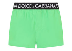 Dolce & Gabbana Logo Band Swim Shorts Green/Black/White