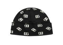 Dolce & Gabbana Logo Intarsia Beanie Black/White